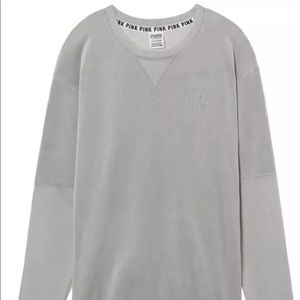 VS Pink grey velour pullover sweater
